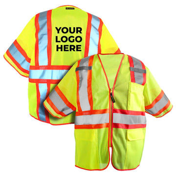 Custom OccuNomix Type R Class 2 Hi-Vis Two-Tone Mesh Safety Vest, LUX-HSCLC3Z