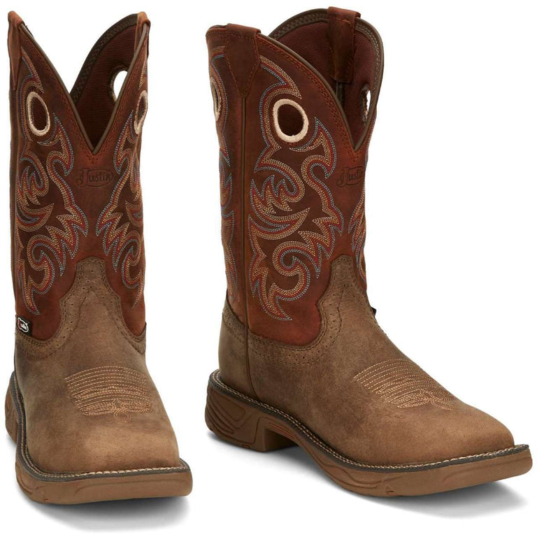 Justin Men's Rush 11" Waterproof EH Composite Toe Boots, SE4341, Brown