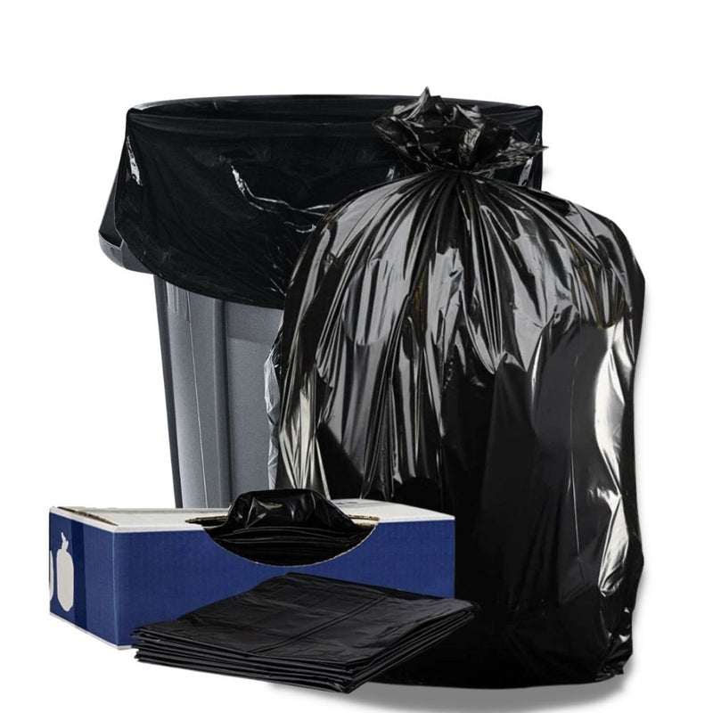 55-60 Gallon Trash Bags - Black, 100 Bags - 1.2 Mil, view 4 of 10