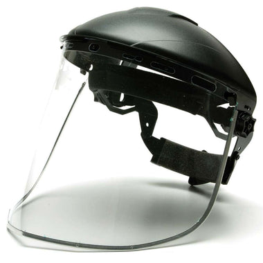 Pyramex Ridgeline Face Shield Combo, Ratchet Suspension, Clear Polycarbonate, HGBRKITCS
