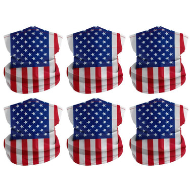12 Pack - Rugged Blue US Flag Multipurpose Neck Gaiter Bandana Face Mask Sunscreen Face Cover with Filter Pocket