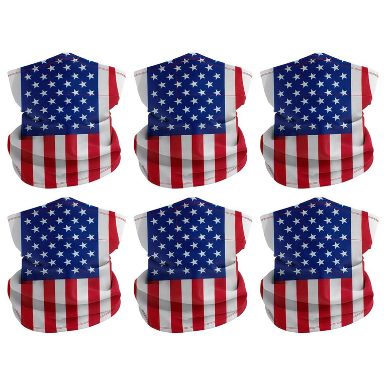 12 Pack - Rugged Blue US Flag Multipurpose Neck Gaiter Bandana Face Mask Sunscreen Face Cover with Filter Pocket