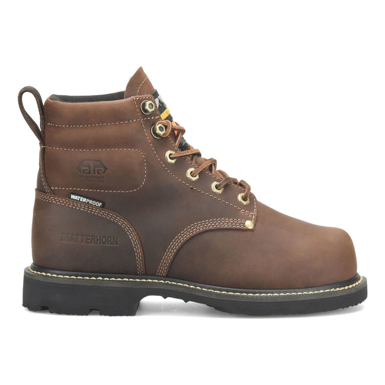 Matterhorn Men's INT LO 6" Waterproof EH Met-Guard Steel Toe Boots, MT2520, Brown