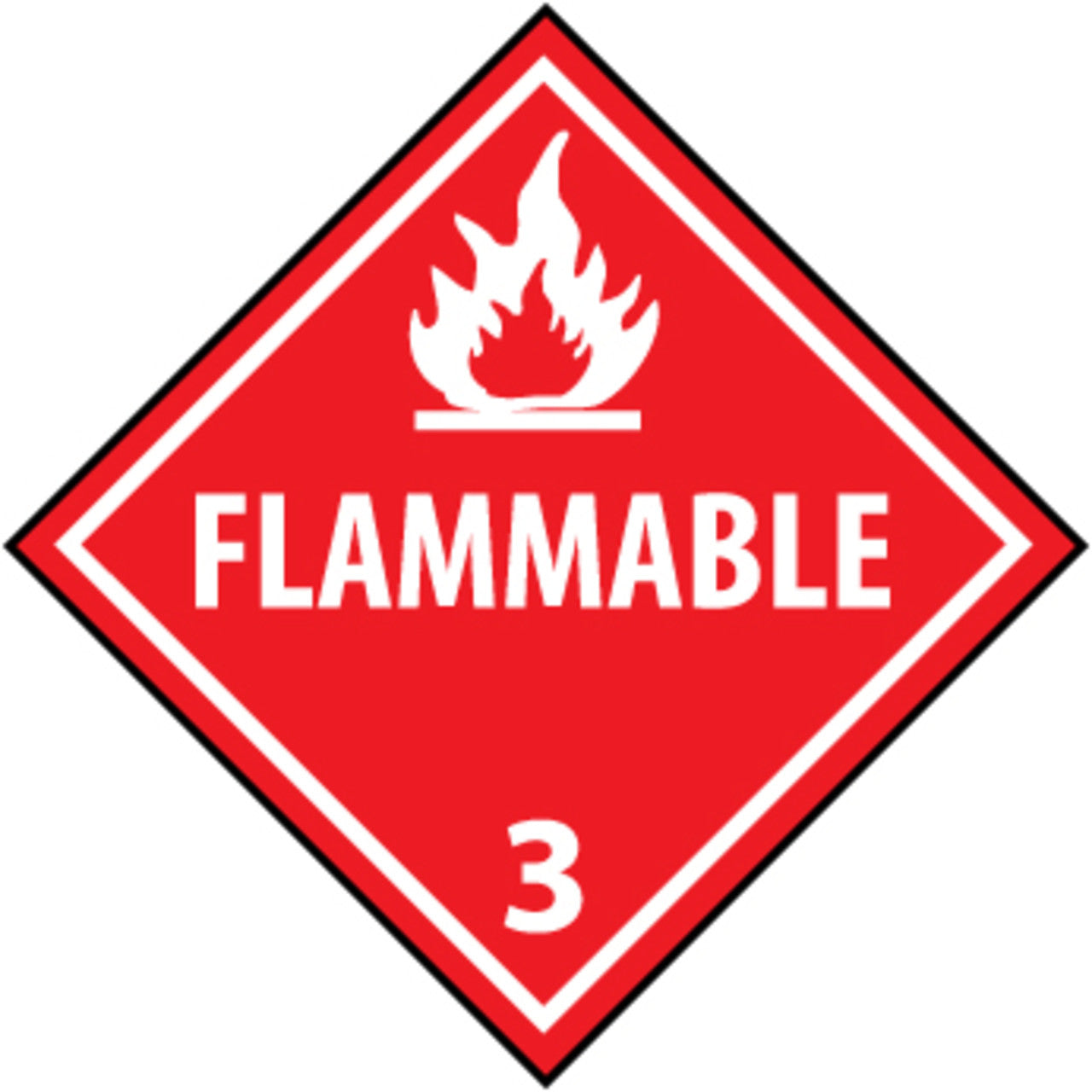 National Marker DL158R Plastic DOT Placard, Hazard Class 3 - Gases (Flammable Gas), 10 3/4in x 10 3/4in