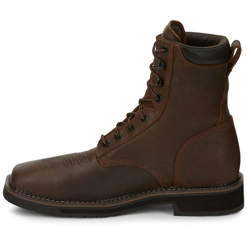 Justin Men's Driller 8" Waterproof EH Composite Toe Boots, SE462, Brown