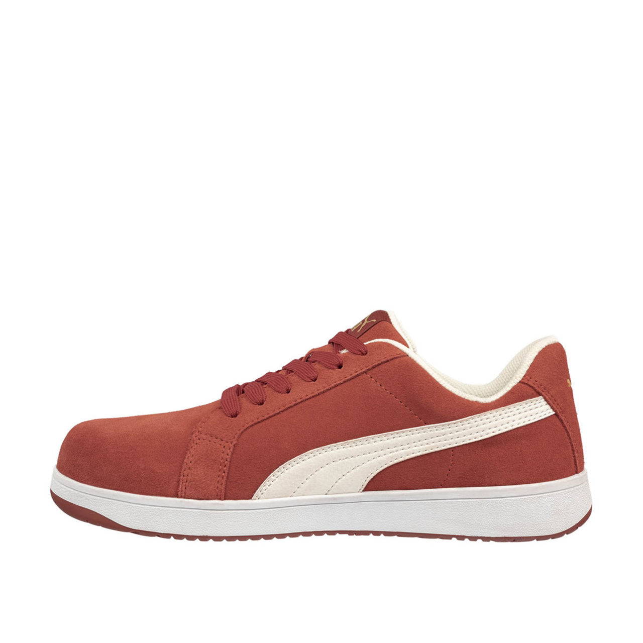 Puma Safety Women's Icon Suede Low EH Composite Toe Shoes, 640135, Red/White