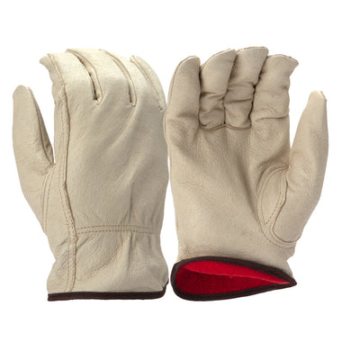 Pyramex GL4003K Insulated Fleece Lined Select Pigskin Leather Driver Gloves, Natural