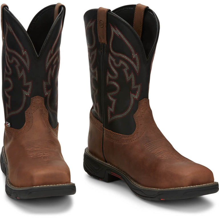 Justin Men's Rush 11" Waterproof EH Nano Composite Toe Boots, WK4337, Tan