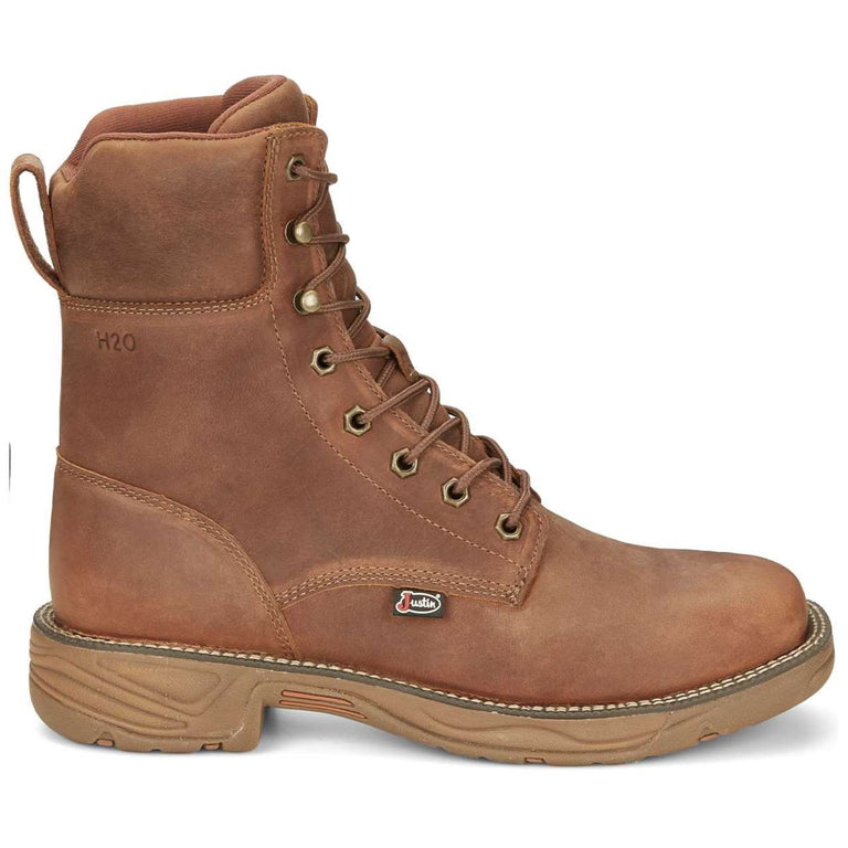Justin Men's Rush 8" Waterproof EH Soft Toe Boots, SE467, Brown