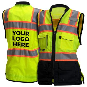 Custom Pyramex RVZF61 Women's Type R Class 2 High-Vis Black Bottom Safety Vest