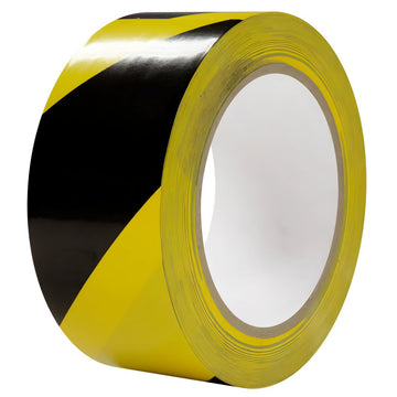 Vinyl Safety Marking Tape, Black/Yellow, 2 in x 108 ft