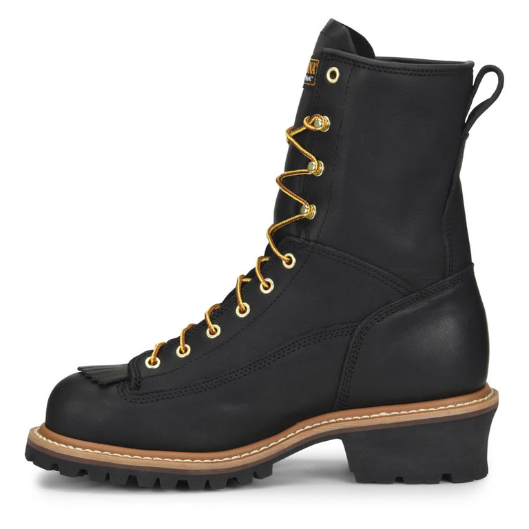Carolina Men's Spruce 8" Logger Waterproof EH Steel Toe Boots, CA9825, Black