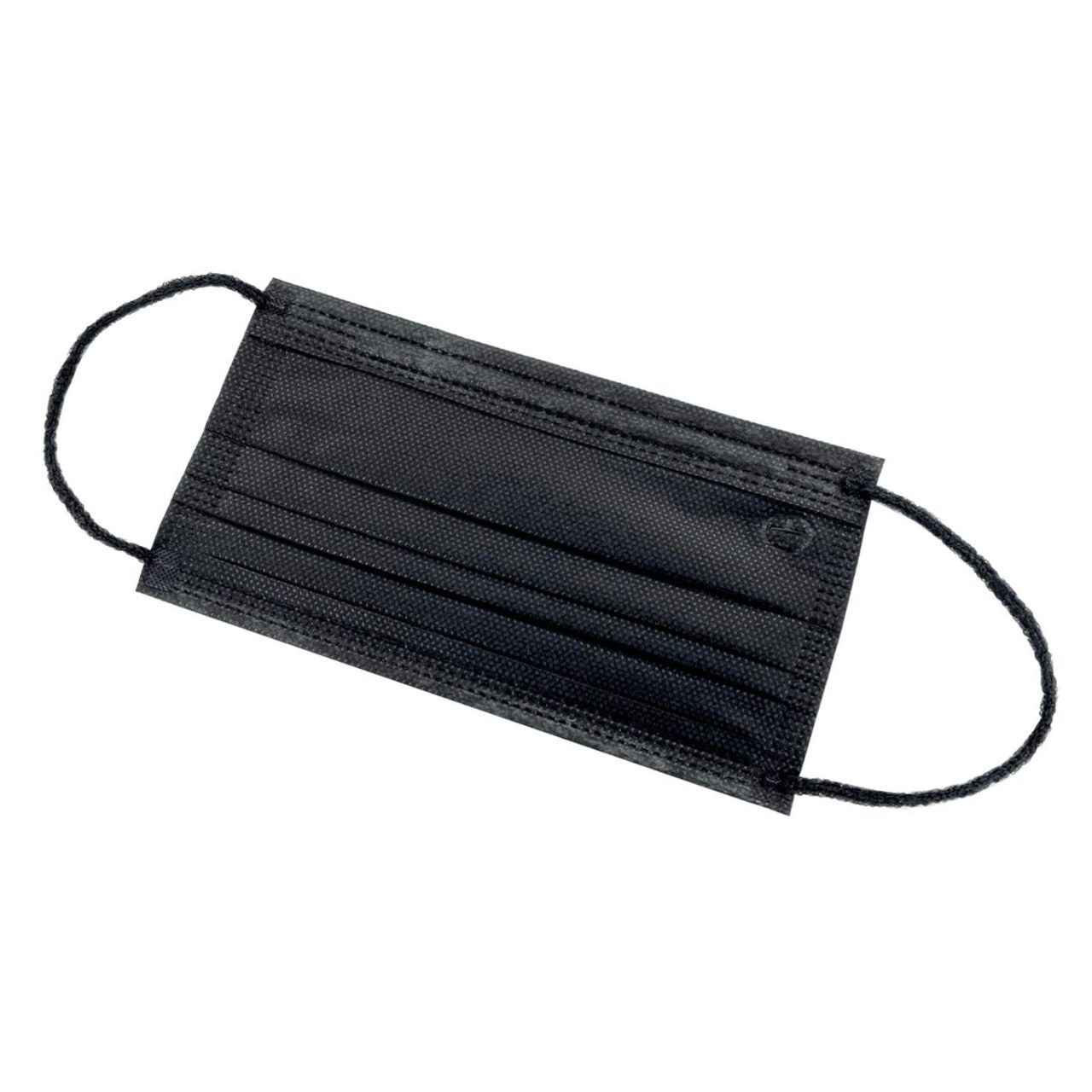 Altor Safety Surgical Mask 62222B, 4-Ply ASTM Level 2, USA Made, Black, Box of 50