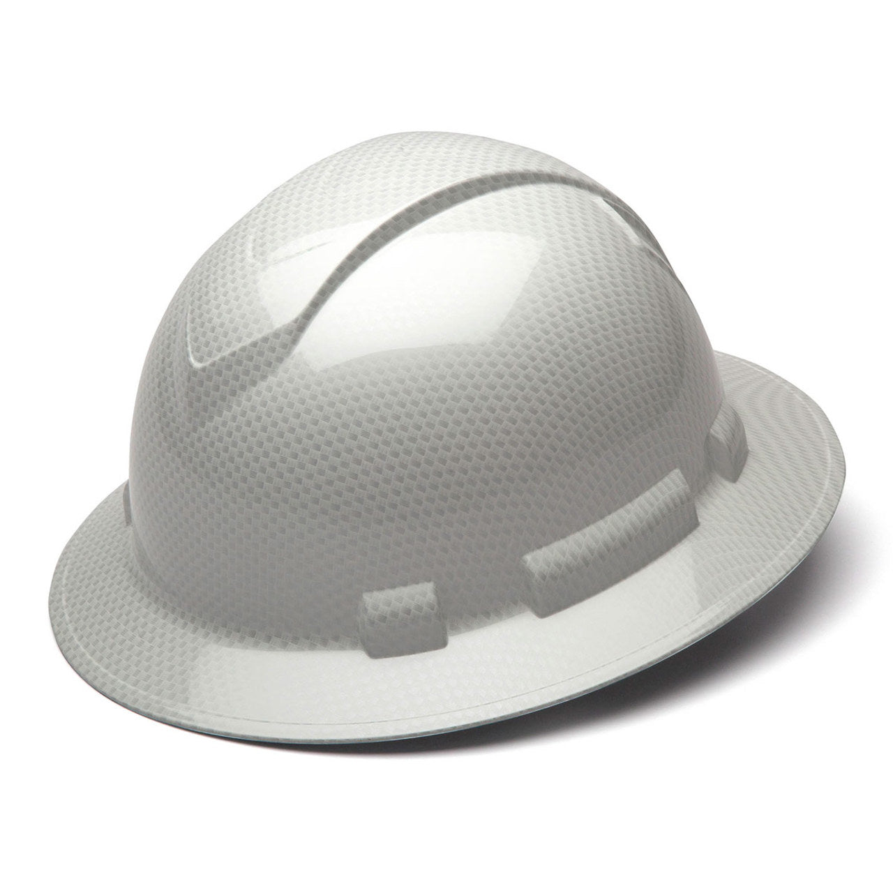 Custom Pyramex Ridgeline HD Glossy Full Brim Hard Hat, 4-Point Ratchet Suspension, 12 Pack