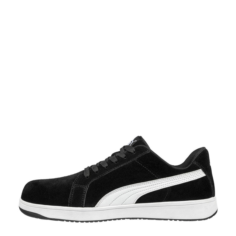 Puma Safety Women's Icon Suede Low EH Composite Toe Shoes, 640115, Black/White