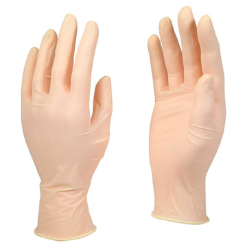 DASH AloePro Latex Exam Grade Disposable Gloves, Natural, 5.1 mil, Box of 100