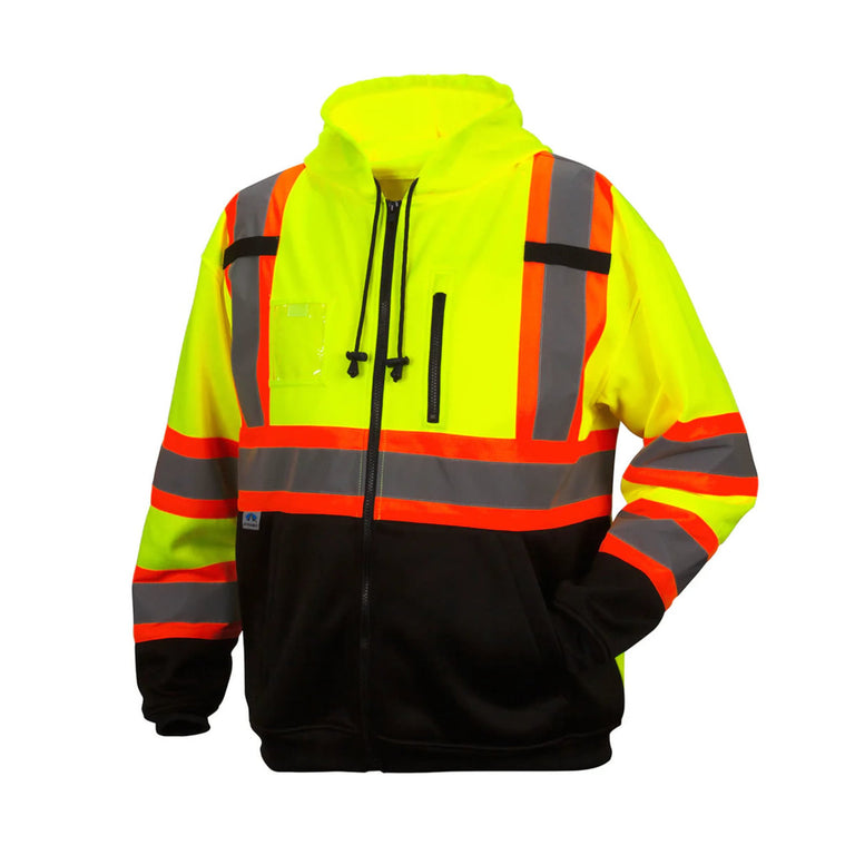 Custom Pyramex RCSZH33 Type R Class 3 Hi-Vis Zip Black Bottom Sweatshirt