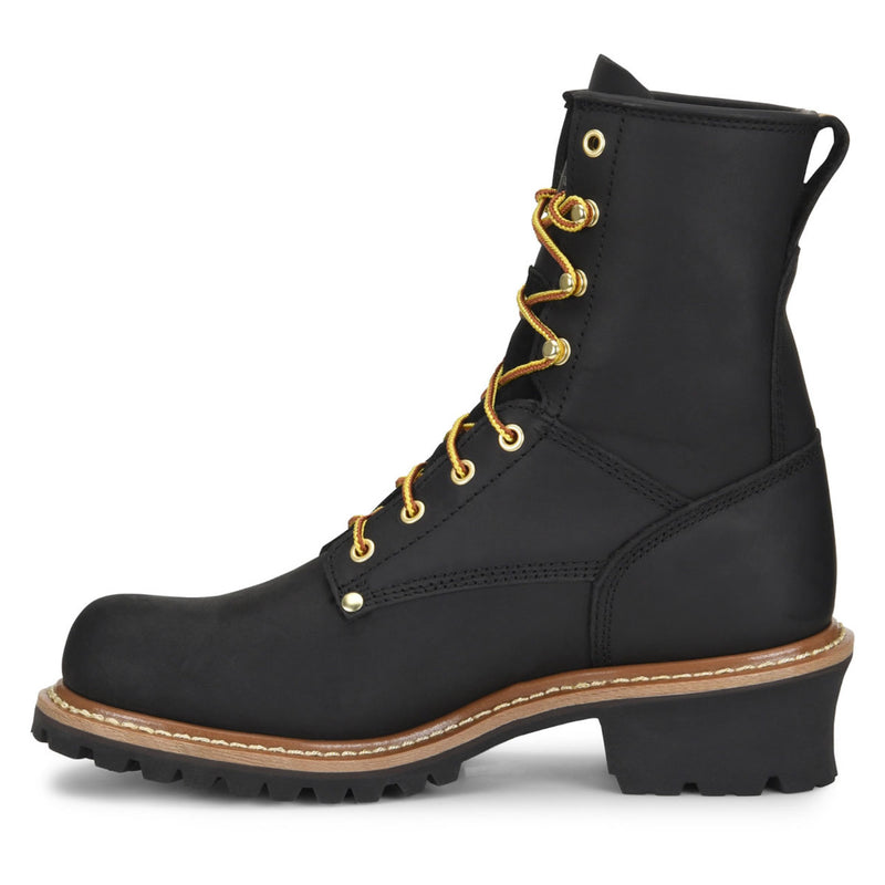 Carolina Men's Elm 8" Logger EH Soft Toe Work Boots, CA825, Black