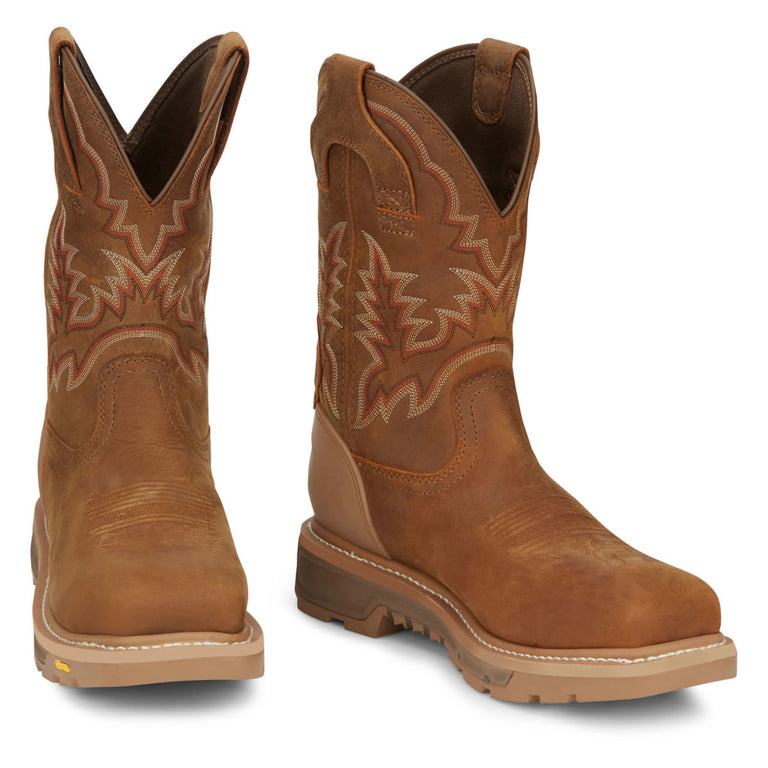 Justin Men's Montana 11" Waterproof EH Nano Composite Toe Boots, CR2124, Brown