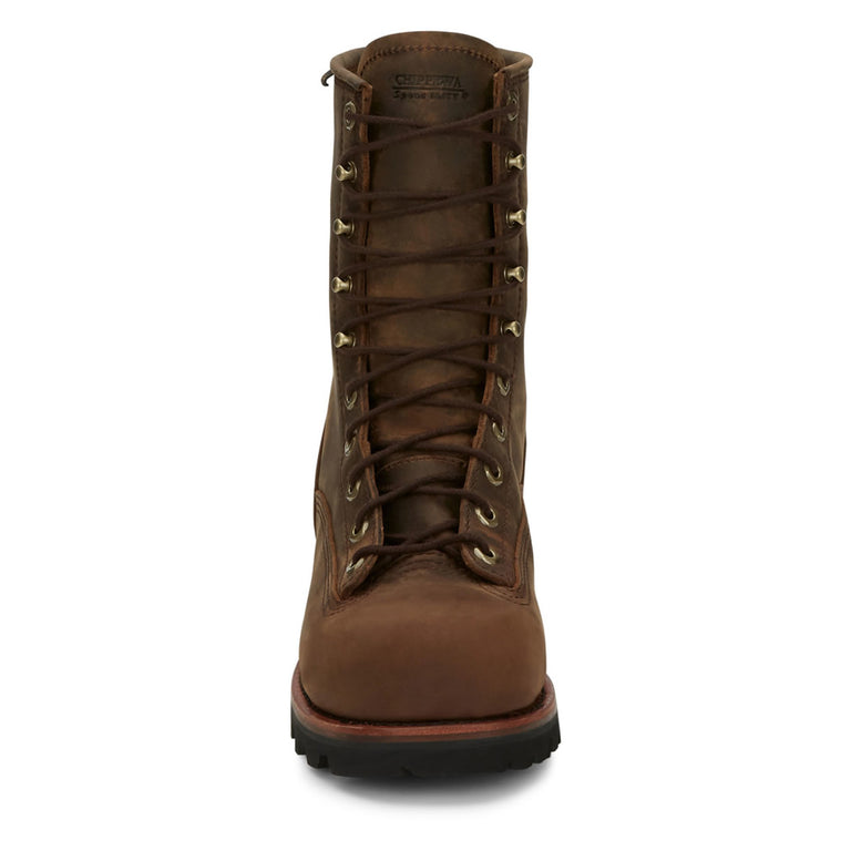 Chippewa Men's Paladin 8" Logger EH Waterproof Steel Toe Boots, 73101, Brown