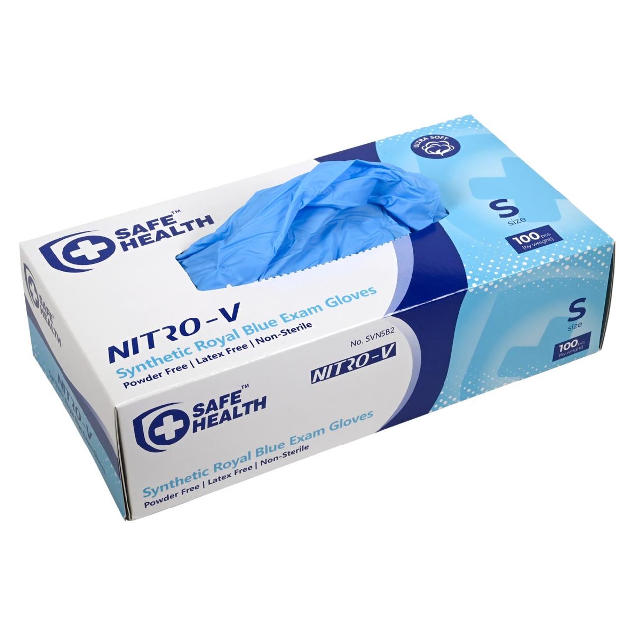BioSkin Blue Exam Grade Vinyl Disposable Gloves - 5 mil - Box 100 (S, M, L, XL)