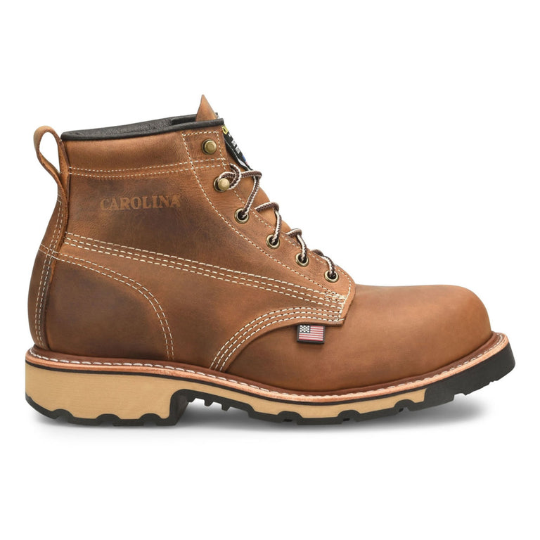 Carolina Men's Ferric USA 6" EH Soft Toe Boots, CA7029, Brown