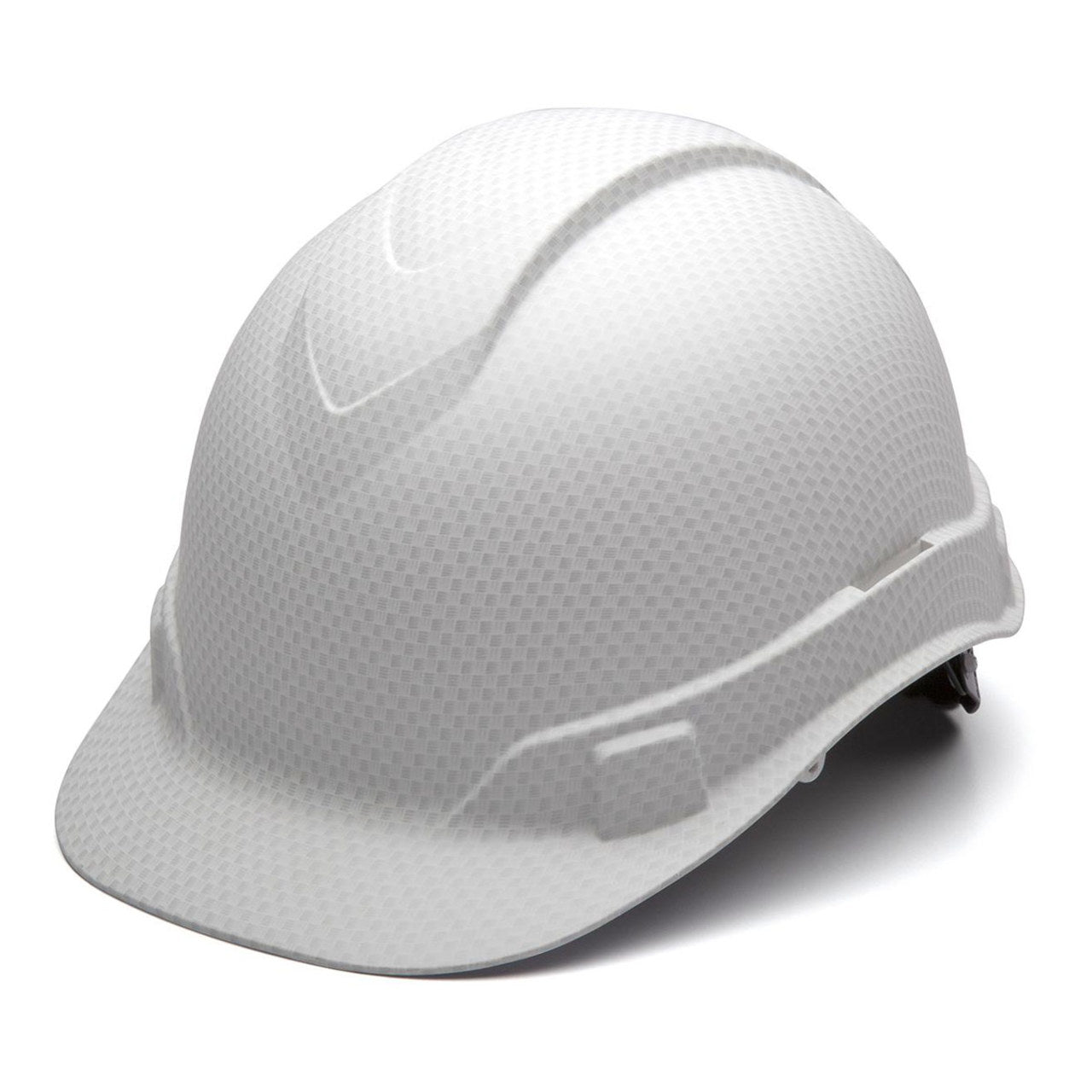 Pyramex Ridgeline Cap Style Hard Hat 4-Point Ratchet Suspension, HP44116, Matte White Graphite