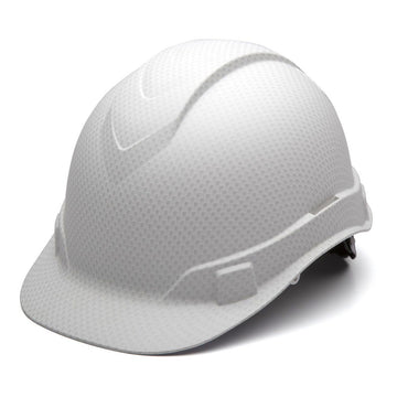 Pyramex Ridgeline Cap Style Hard Hat 4-Point Ratchet Suspension, HP44116, Matte White Graphite