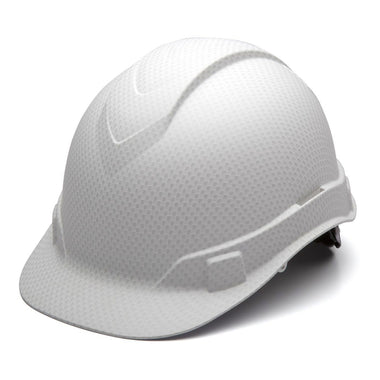 Pyramex Ridgeline Cap Style Hard Hat 4-Point Ratchet Suspension, HP44116, Matte White Graphite