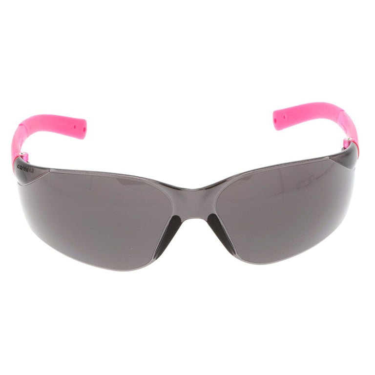 MCR BearKat BK2 Small Frame Safety Glasses - Gray Lens - Non-Slip Pink Temple