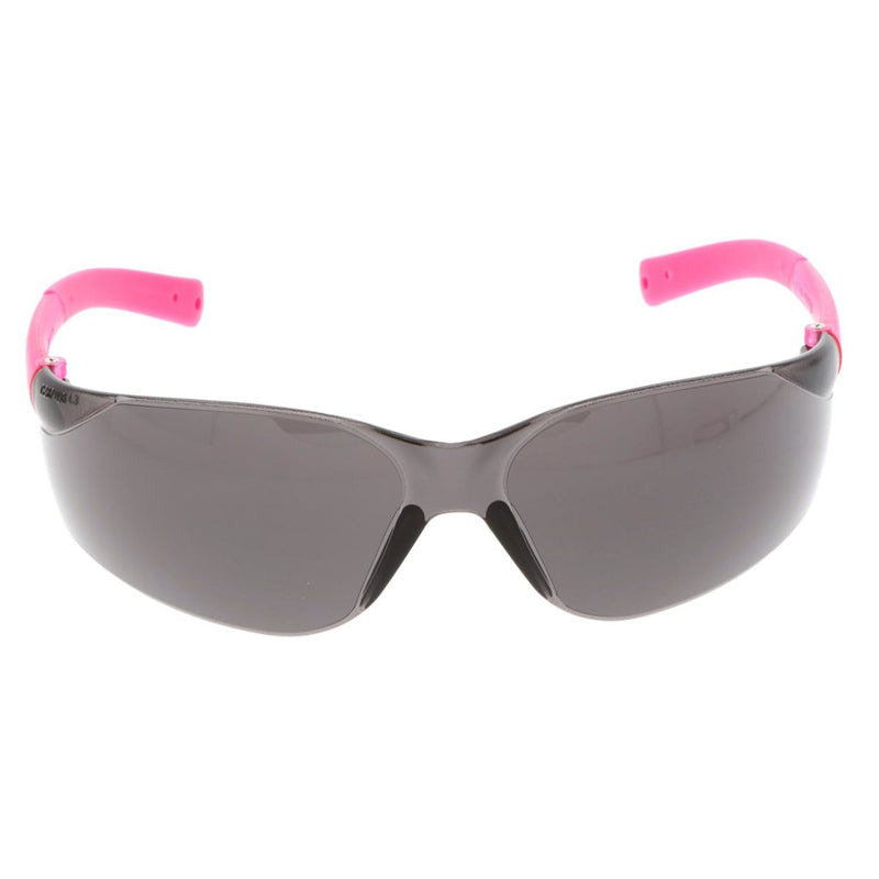 MCR BearKat BK2 Small Frame Safety Glasses - Gray Lens - Non-Slip Pink Temple