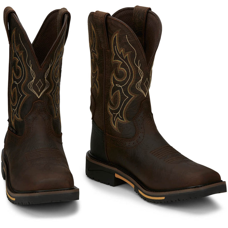 Justin Men's Joist 11" Waterproof EH Composite Toe Boots, SE4625, Brown