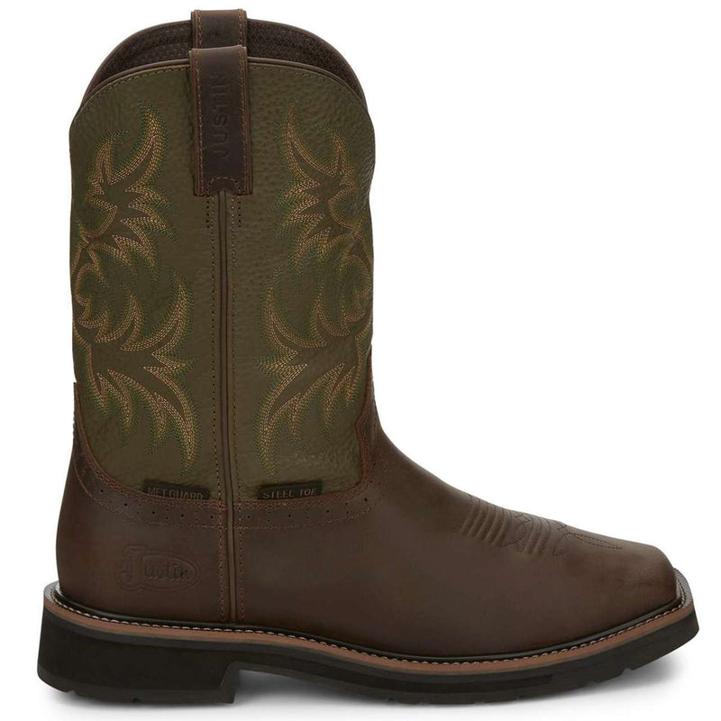 Justin Men's Keavan 11" Met-Guard Waterproof EH Steel Toe Boots, SE4570, Brown