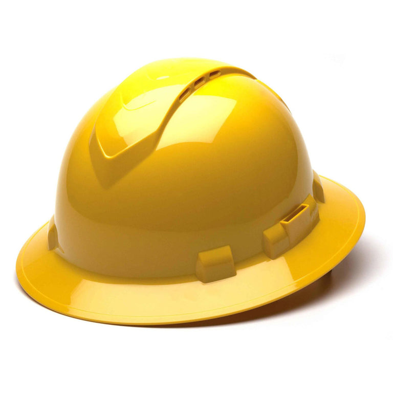 Custom Pyramex Ridgeline Vented Full Brim Hard Hat, 4-Point Ratchet Suspension