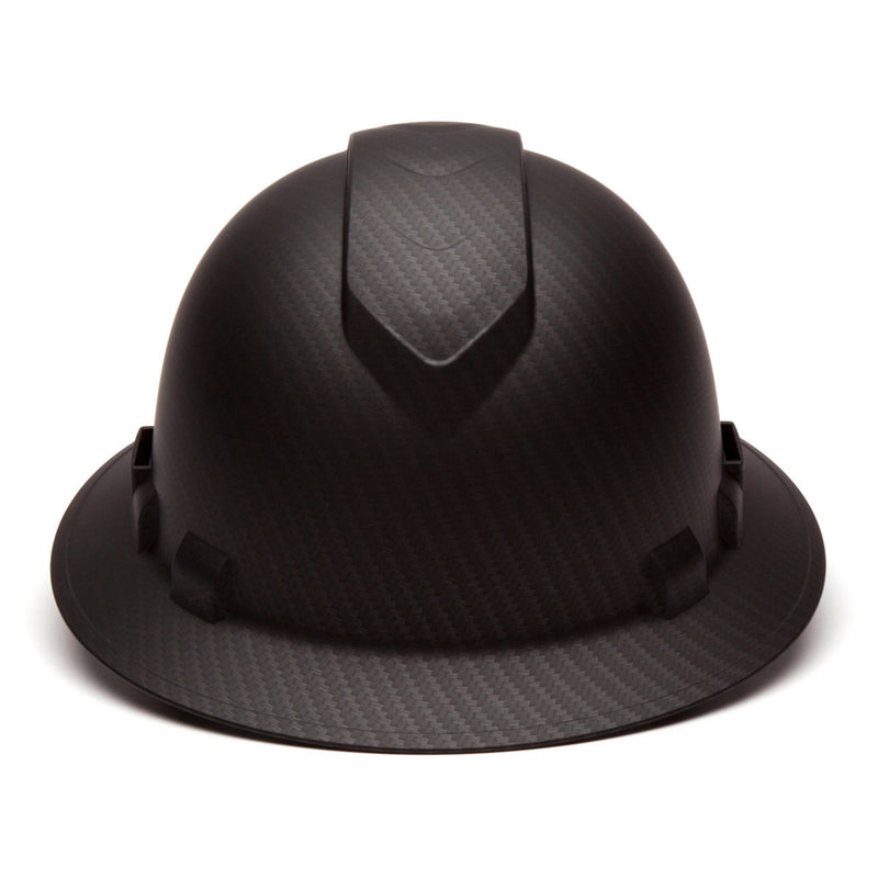 Custom Pyramex Ridgeline Vented Full Brim Hard Hat, 4-Point Ratchet Suspension, Matte Black Graphite