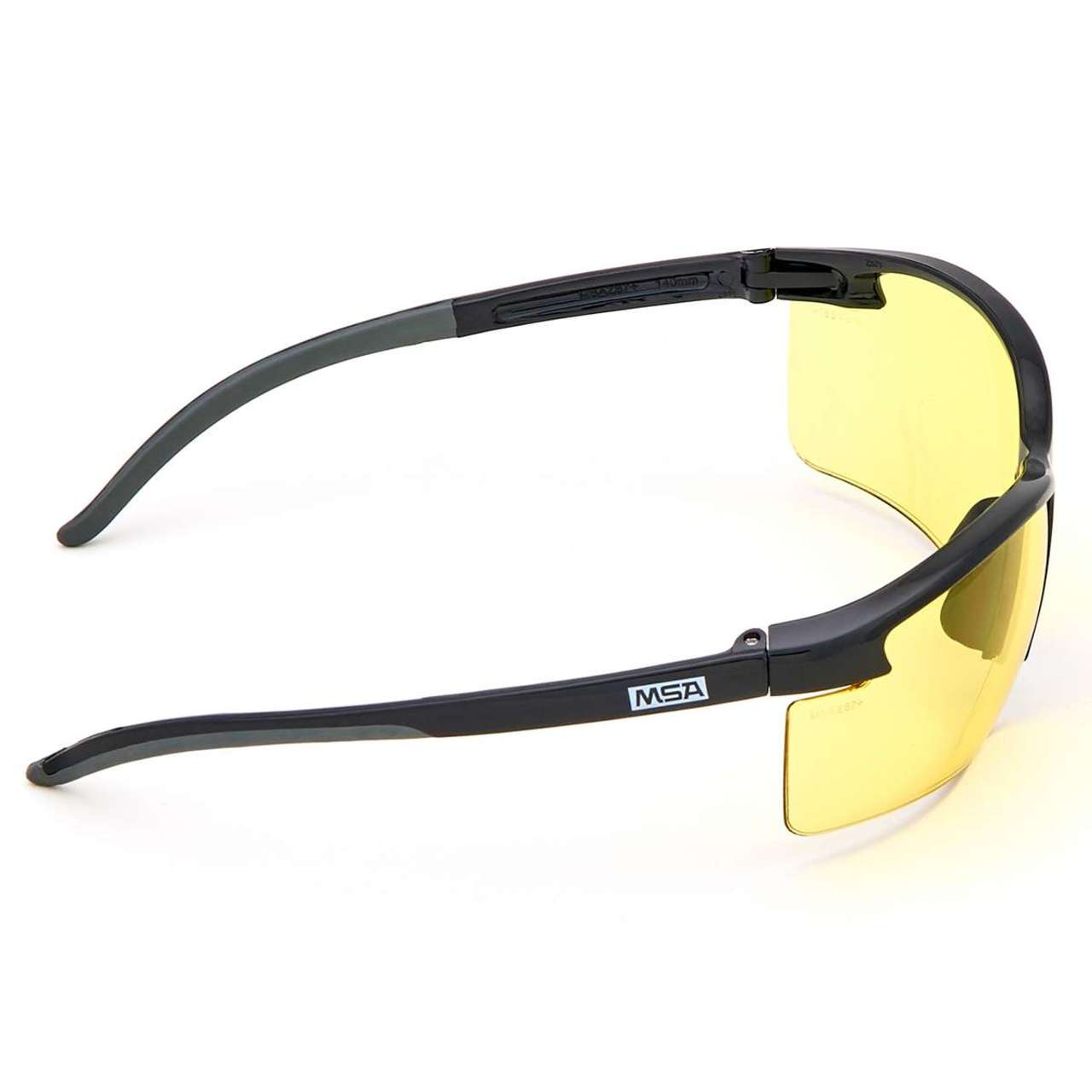 MSA Pyrenees Safety Glasses, Amber Anti-Fog Lens, Black Frame - 10033740