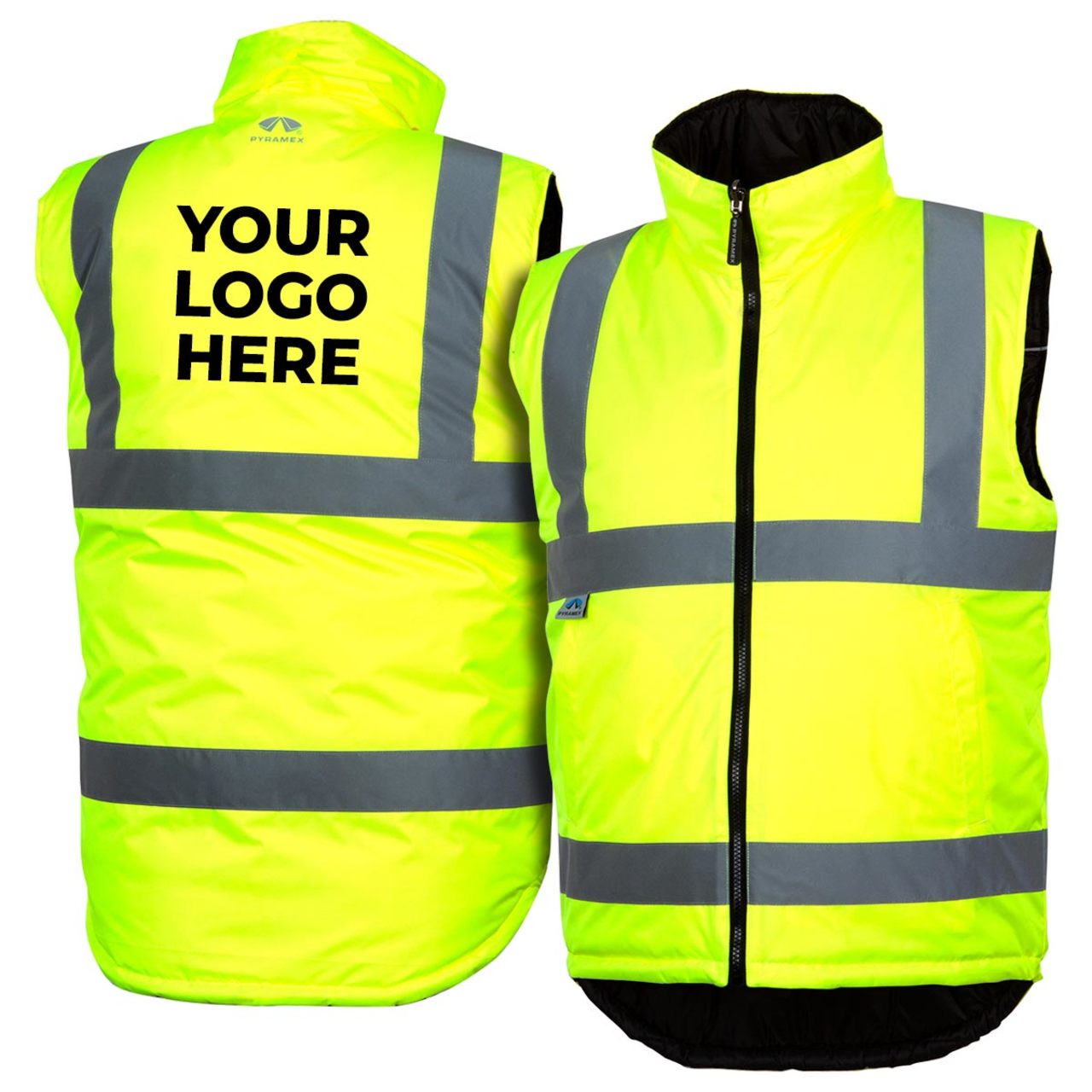 Custom Pyramex RWVZ45 Type R Class 2 Hi-Vis Reversible Insulated Safety Vest