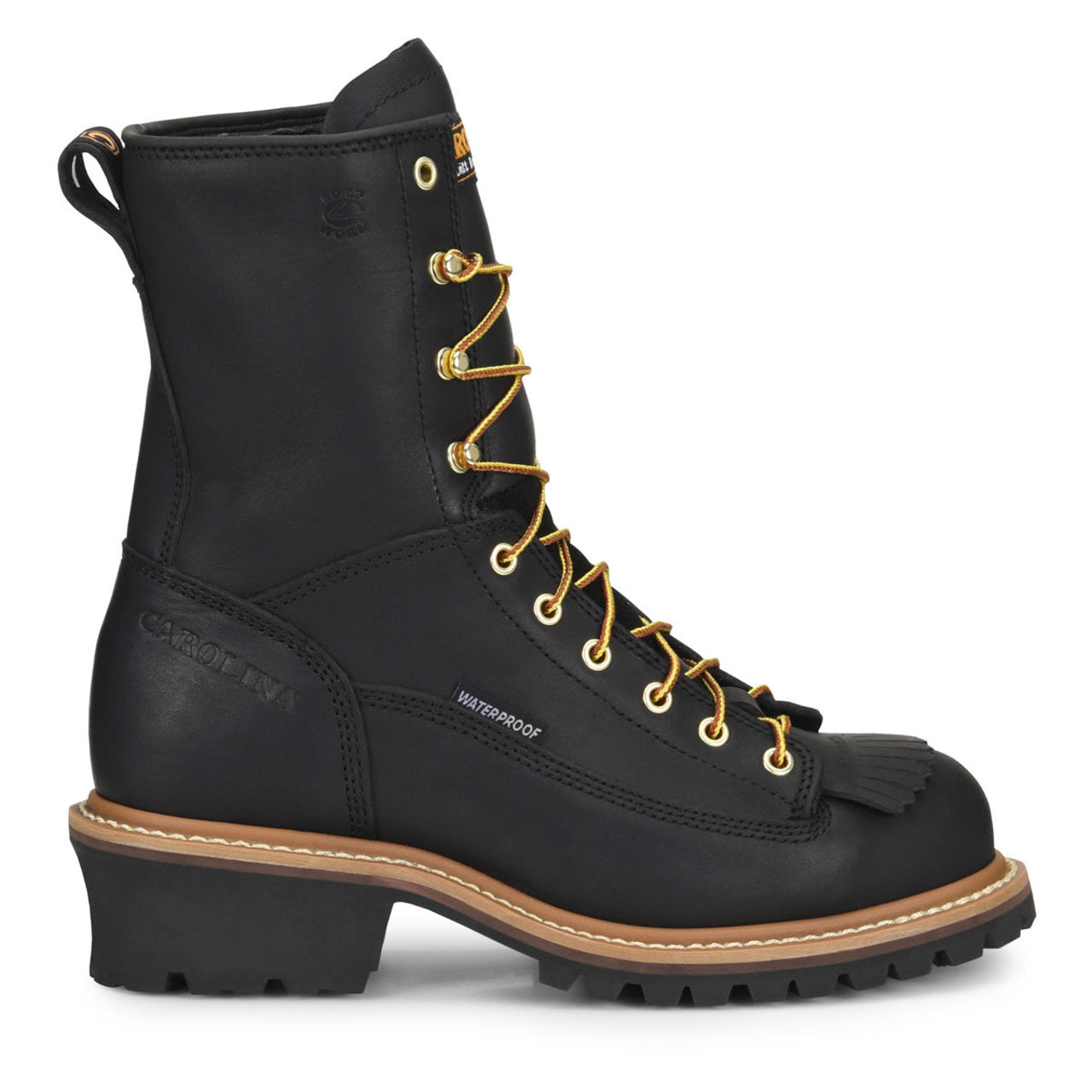 Carolina Men's Spruce 8" Logger Waterproof EH Steel Toe Boots, CA9825, Black