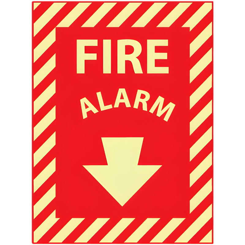 Fire Alarm 12x9 Vinyl Glow Fire Safety Sign