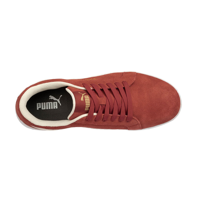 Puma Safety Women's Icon Suede Low EH Composite Toe Shoes, 640135, Red/White