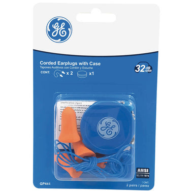 General Electric 32 dB NRR Polyurethane Foam Bell Earplugs, GP444, 2 Pair, Orange
