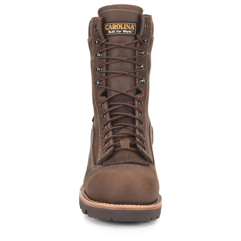 Carolina Men's Birch 8" Logger Waterproof EH Steel Toe Boots, CA7522, Brown