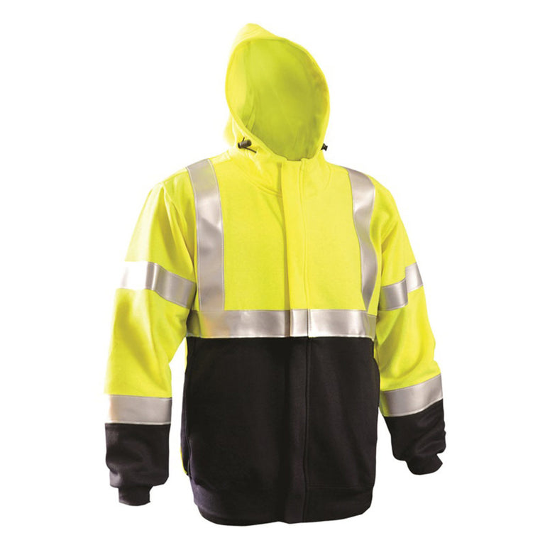 OccuNomix Type R Class 3 Hi-Vis Flame Resistant Zipper Hoodie, FR-SM2313