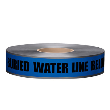 Underground Warning Tape - Caution Water Line Below, 6in x 1000ft
