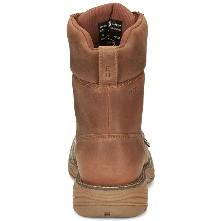 Justin Men's Rush 8" Waterproof EH Soft Toe Boots, SE467, Brown