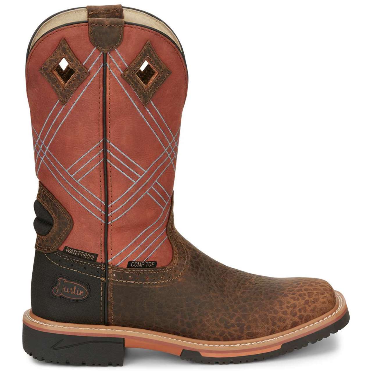 Justin Men's Dalhart 12" Waterproof EH Nano Composite Toe Boots, SE4218, Brown