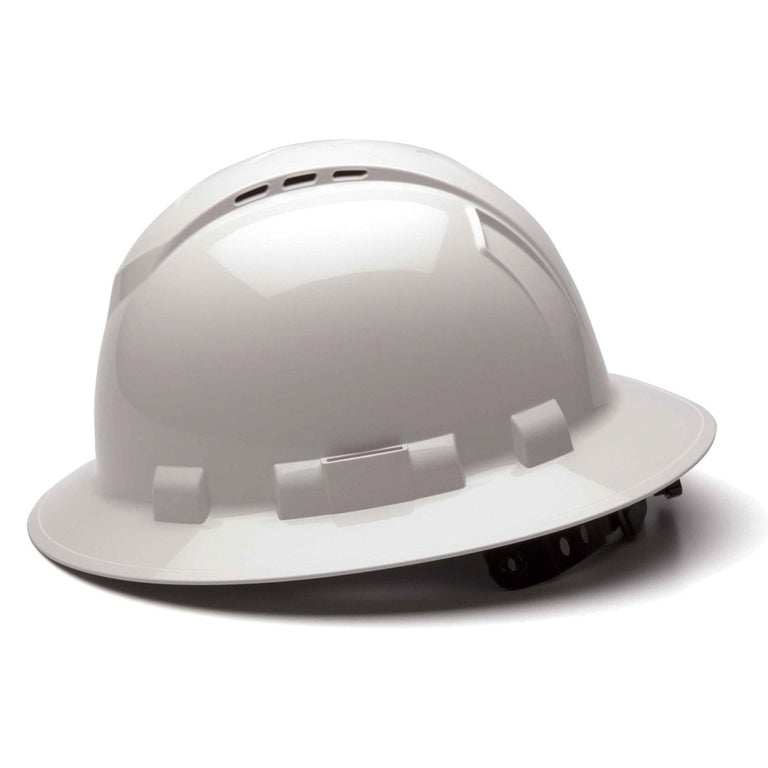 Custom Pyramex Ridgeline Vented Full Brim Hard Hat, 4-Point Ratchet Suspension
