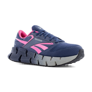 Reebok Women's FloatZig Athletic ESD Composite Toe Work Shoes, Blue/Pink - RB309
