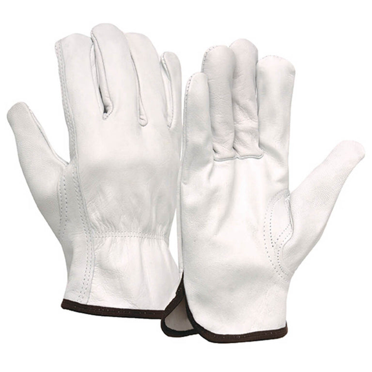 Pyramex GL3001K Select Grain Goatskin Leather Driver Gloves, Natural