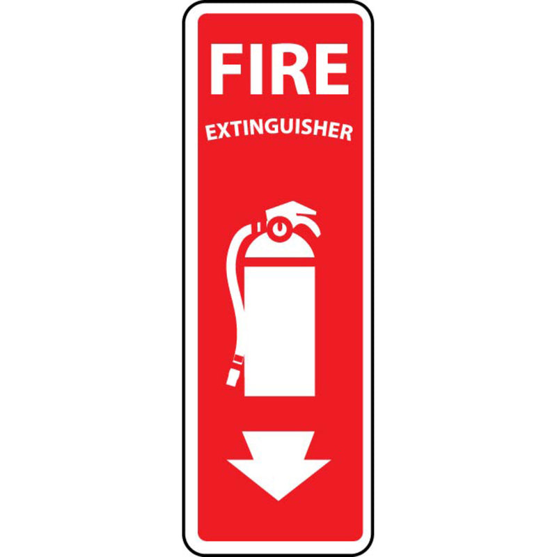 Fire Extinguisher Vertical 12x4 Plastic Sign